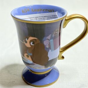 Rare Disney Lady and the Tramp Spaghetti Scene 65th Anniversary Bella Notte Mug